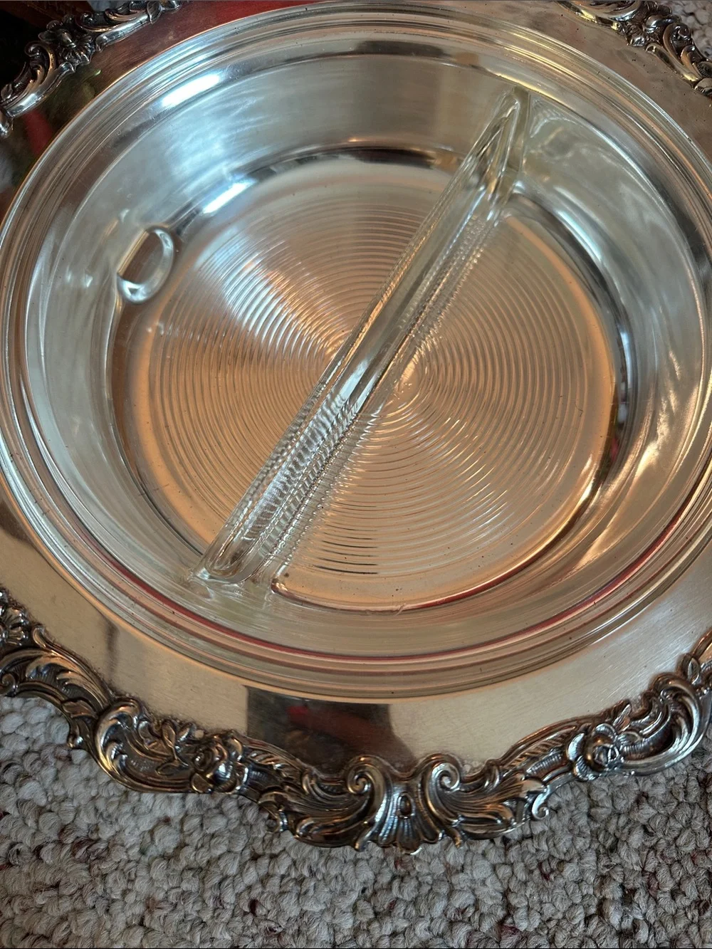 vintage silver-plated covered casserole serving dish